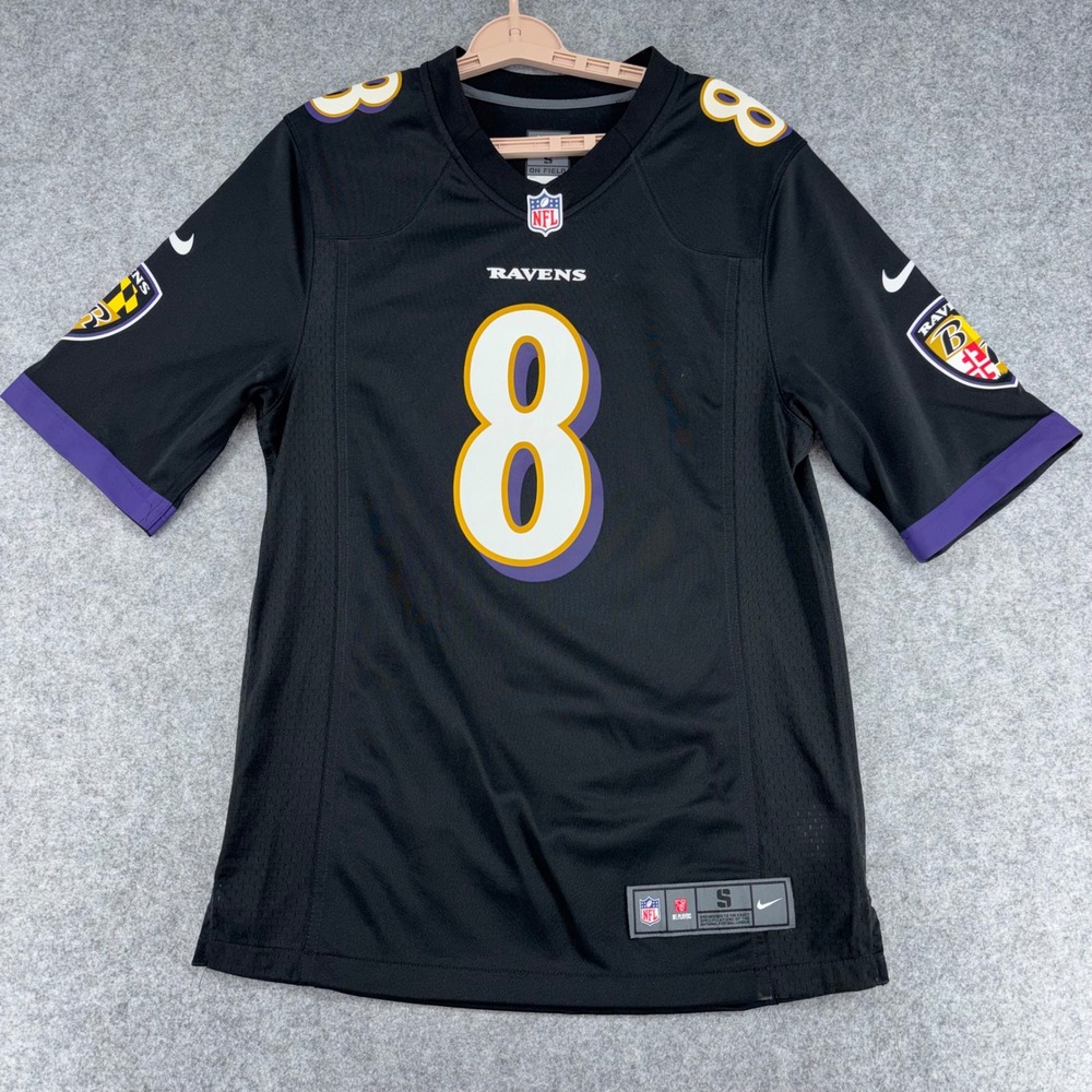 Nike Baltimore Ravens Lamar Jackson 8 NFL Jersey Black Mens Small